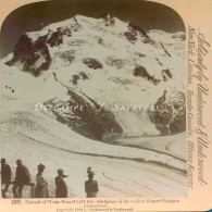Suisse Valais Zermatt * Le Mont-Rose Vu Du Gornergrat, Glacier Du Gorner - Photo Stéréoscopique 1899 - Photos Stéréoscopiques