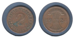 Allemagne, 2 Rentenpfennig 1924 A, KM#31, Deutsches Reich, - 1 Pfennig