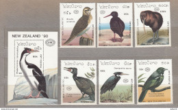 BIRDS Vogel Oiseaux New Zealand 1990 Laos Lao Mi 1220-1225 Bl 134  MNH (**) #Fauna26 - Altri & Non Classificati