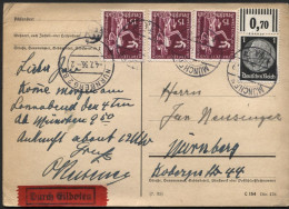 DEUTSCHLAND - Eilboten Postkarte MUNCHEN Nach Nünrberg 1936 (x703) - Lettres & Documents