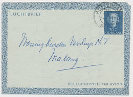 Luchtpostblad G. 3 Rotterdam - Malang Ned. Indie 1951  - Postwaardestukken