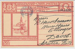 Briefkaart G. 214 E ( Leiden ) Amsterdam - Zwitserland 1928 - Postwaardestukken