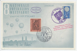 Postcard / Postmark Germany 1961 Balloon Race - Stuttgart - Avions