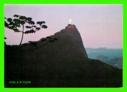 RIO DE JANEIRO, BRASIL - NIGHT VIEW OF THE CORCOVADO WITH THE MONUMENT OF CHRIST THE REDEEMER - TRAVEL IN 1977 - - Rio De Janeiro