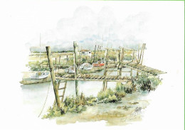 [17] Charente Maritime > Ile De Re La Couarde Sur Mer  Sur Le Port Du Croisil Aquarelle De ??? - Ile De Ré