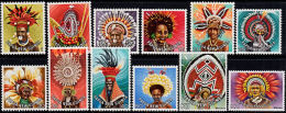 B5312 PAPUA NEW GUINEA 1977, SG 318-29  Headdresses,  MNH - Papua-Neuguinea