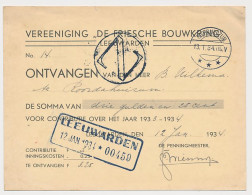 Leeuwarden - Roordahuizum 1934 - Kwitantie - Unclassified