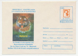 Postal Stationery Romania 1996 Tiger - Nitate - Ketorol - Andere & Zonder Classificatie