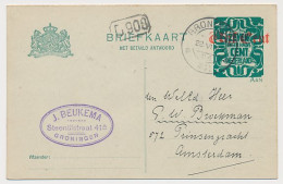 Briefkaart G. 182 I Groningen - Amsterdam 1922 - Postwaardestukken