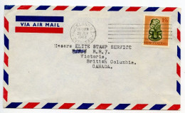 New Zealand 1962 Airmail Cover; Auckland To Victoria, British Columbia, Canada; 1sh6p. Tiki Stamp - Brieven En Documenten