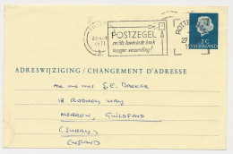 Verhuiskaart G. 35 Rotterdam - GB / UK 1971 - Naar Buitenland  - Postwaardestukken