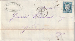 Lettre De Langres à Gérardmer LAC - 1849-1876: Période Classique