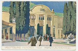 Postal Stationery Bayern 1908 Art Theatre Exhibition - Théâtre