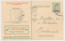 Spoorwegbriefkaart G. PNS216 B - Locaal Te Amsterdam 1928 - Postal Stationery