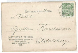 Austria Perfin SCHLEHAN Regular H.5 On Commerce Card Wien 25mar1912 To Andelsberg - Perfins