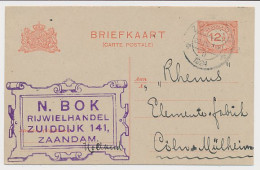 Briefkaart Zaandam 1924 - Rijwielhandel - Ohne Zuordnung