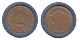 Allemagne, 2 Rentenpfennig 1924 E, KM#31, Deutsches Reich, - 1 Pfennig