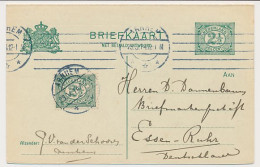 Briefkaart G. 81 I / Bijfrankering Arnhem - Duitsland 1914 - Postwaardestukken
