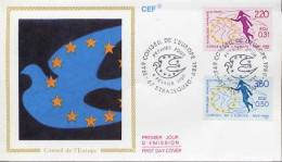 France Fdc Yv:S100+ Mi:45CE+ Conseil De L'Europe Fillette Strasbourg 4-2-1989 - 1980-1989