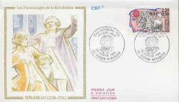 France Fdc Yv:2565 Mi:2700 Mirabeau Révolutionnaire Bignon-Mirabeau 25-2-89 - 1980-1989