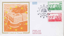 France Fdc Yv:S093/S095 Conseil De L'Europe Fdc Strasbourg 13-12-86 - 1980-1989