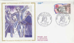 France Fdc Yv:2566 Mi:2701 Vicomte De Noailles Révolutionnaire Maintenon 25-2-89 - 1980-1989