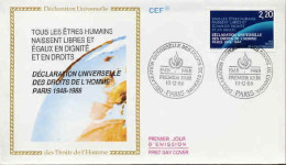 France Fdc Yv:2559 Mi:2695 Déclaration Des Droits De L'homme Paris 10-12-88 - 1980-1989