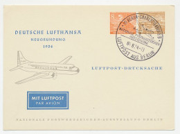 Postal Stationery Germany 1954 Airplane - Airline Lufthansa - Stamp Exhibition - Airplanes