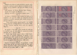 REGNO D'ITALIA V.E.II 20.12.1863 SAGGIO MARCHE DA BOLLO - FOGLIETTO CON 14 VALORI DA C. 15 A L. 15 CON FOGLI LEGGE PR. - Fiscale Zegels