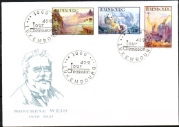 Luxembourg ,Luxemburg ,1991,  FDC  Mi. 1264 - 1266 ,Sosthène Weis , ESST, SONDERSTEMPEL - FDC