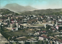 Bv751 Cartolina Teramo Citta' Panorama Parziale E Campo Sportivo Abruzzo - Teramo