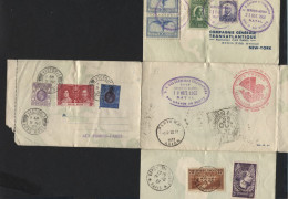 FRANCE HONG KONG BRASIL USA - Enveloppe Air France Autour Monde 1937 PARIS EXPOSITION (x706) - Covers & Documents