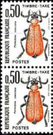 France Taxe N** Yv:105 Mi:108 Pyrochroa Coccinea (Paire) (Thème) - Other & Unclassified