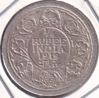 BRITISH INDIA SILVER COIN LOT 242, 1/4 RUPEE 1919, VF - India