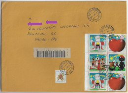 Brazil 1995 Returned Cover From São Miguel Do Oeste To Blumenau 6 Stamp Christmas By The Artist Ziraldo + Definitive - Lettres & Documents