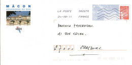 France Entier-P Obl Yv:3083-E2 Marianne De Luquet La Poste (Lign.Ondulées & Code ROC) 38267A 24-08-11 Mâcon - PAP: Aufdrucke/Luquet