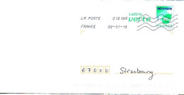 France Entier-P Obl (5061) Feuille De Chêne Lettre Verte 20g (Lign.Ondulées & Code ROC) 21618A 22-01-16 B2K/15U173 - Prêts-à-poster: Other (1995-...)