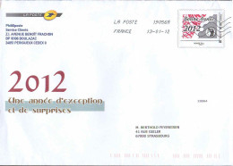 France Entier-P Obl (5017) Bonne Année 2012 (Lign.Ondulées) - Standard Postcards & Stamped On Demand (before 1995)
