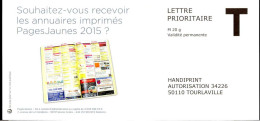 France Entier-P N** (7015) Handiprint Autorisation 34226 Lettre Prioritaire M20g V.perm - Cards/T Return Covers