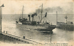 62 - Boulogne Sur Mer - Les Jetées - Entrée Au Port Du Bateau De Folkestone - Animée - Correspondance - CPA - Voir Scans - Boulogne Sur Mer