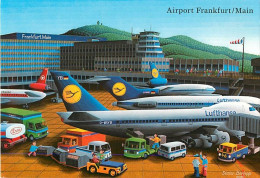 Format - 160 X 115 Mms - Allemagne - Deutschland - Airport Frankfurt - Aéroport - Aviation - Avions - CPM - Carte Neuve  - Vliegvelden