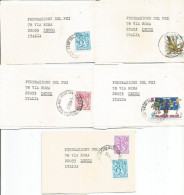 Belgique #8 Bande Journax Wrapper To Italy 1982/84 With 5 Different Frankings - NON PHILATELIC But POLITICAL SUBJECT - Andere & Zonder Classificatie