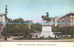 R169972 Genova. Piazza Corvetto E Monumento Vittorio Emanuele - Monde