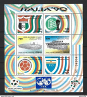 ● ITALIA  1990 ֍ Foglietto Italia '90 Sovrastampa FIFA ● GERMANIA CAMPIONE DEL MONDO ● Foglietto** ● - Blocks & Kleinbögen