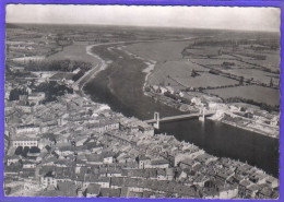 Carte Postale 71. Tournus  Le Nouveau Pont Suspendu Vue Aérienne   Très Beau Plan - Autres & Non Classés