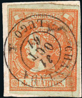 Lugo - Edi O 52 - 4 C.- Fragmento Mat Fech. Tp. II "Chantada" - Used Stamps