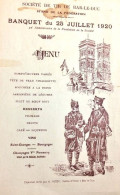 Menu Société De Tir De Bar Le Duc Banquet Du 25 Juillet 1920 - Menükarten