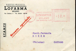 X0882 Italia, Red Meter Freistempel, Ema, 1955 Milano  Lofarma Laboratorio Farmaceutico - Macchine Per Obliterare (EMA)