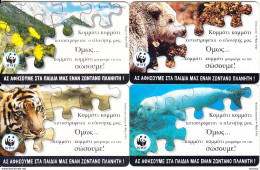 GREECE(chip) - Set Of 4 Cards, WWF(Nature, Bear, Tiger, Seal), 03/98, Used - Sonstige & Ohne Zuordnung