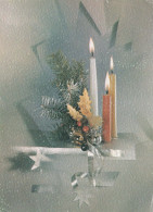 Bonne Année Noël BOUGIE Vintage Carte Postale CPSM #PBA814.A - Neujahr